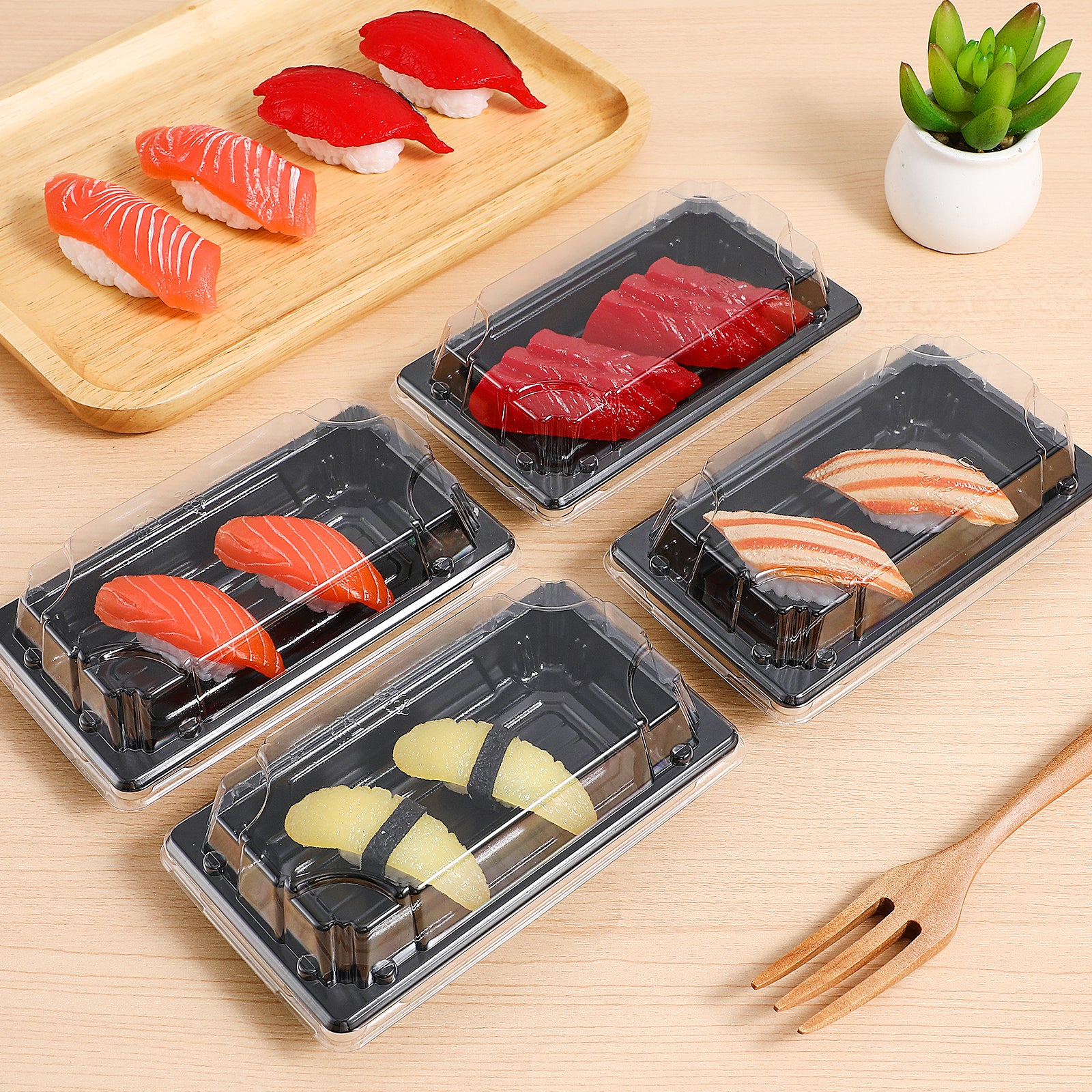 100Pcs Sushi Box Disposable Packing