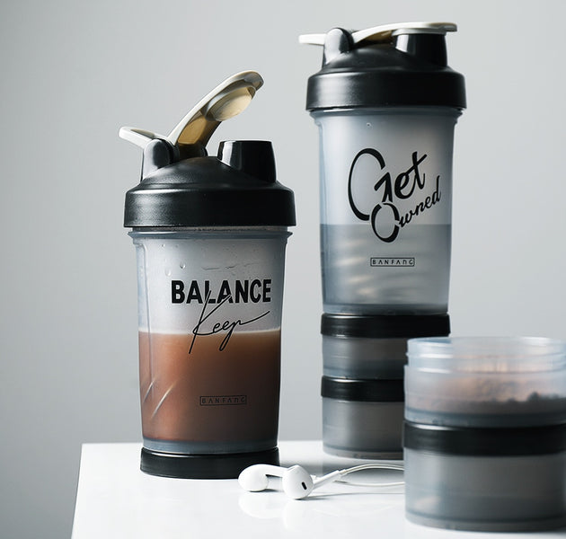 Sport Shaker Bottle Plastic Protein Powder Shaking Cups Transparent Pill Water Bottle Eco Friendly Gym Supplements and Vitamins