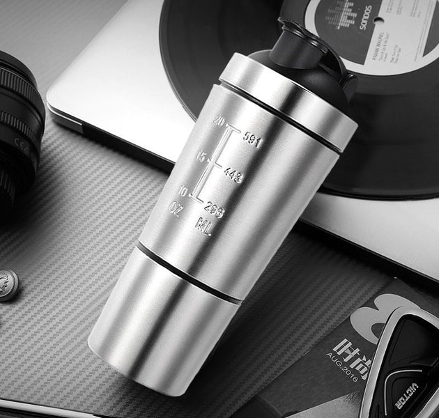 2020 New Stainless Steel Cup Vacuum Mixer Outdoor Drink 26OZ Kettle Detachable Whey Protein Powder Sports Shake Bottle