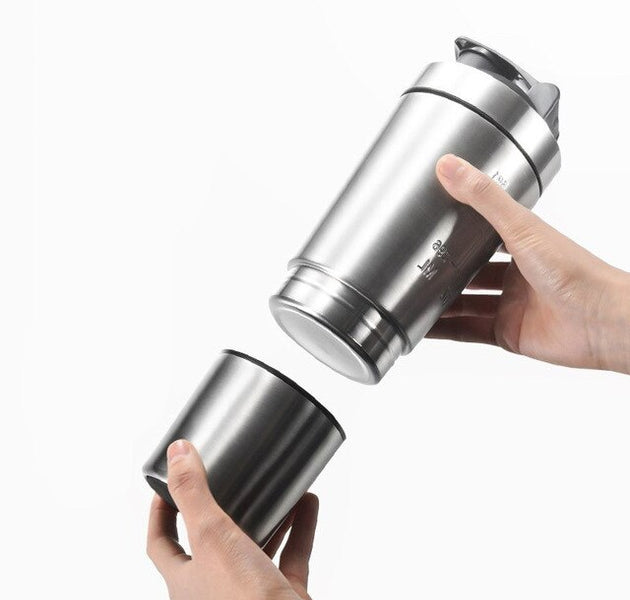 2020 New Stainless Steel Cup Vacuum Mixer Outdoor Drink 26OZ Kettle Detachable Whey Protein Powder Sports Shake Bottle