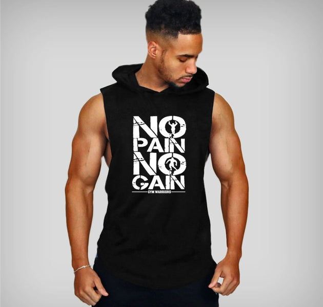 Mens Bodybuilding Hooded Tank Top